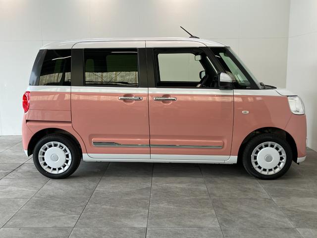 ムーヴキャンバスストライプスＧ　届出済未使用車　両側電動スライドドア追突被害軽減ブレーキ　スマアシ　コーナーセンサー　ＬＥＤ　スマートキー　両側電動スライドドア　前席シートヒーター　ナビ取付時用バックカメラ（滋賀県）の中古車