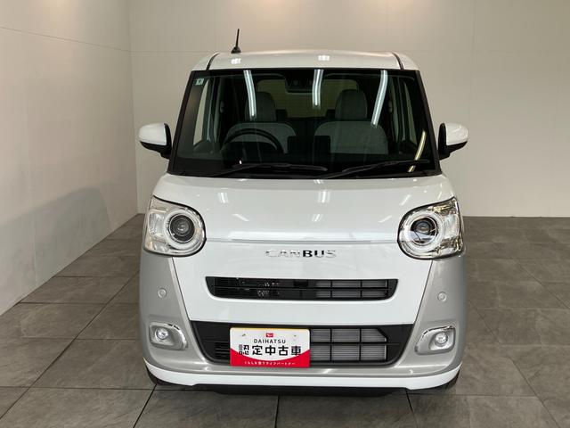 ムーヴキャンバスストライプスＧ　届出済未使用車　両側電動スライドドア追突被害軽減ブレーキ　スマアシ　コーナーセンサー　ＬＥＤ　スマートキー　両側電動スライドドア　前席シートヒーター　ナビ取付時用バックカメラ（滋賀県）の中古車
