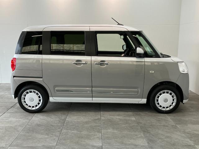 ムーヴキャンバスストライプスＧ　届出済未使用車　両側電動スライドドア追突被害軽減ブレーキ　スマアシ　コーナーセンサー　ＬＥＤ　スマートキー　両側電動スライドドア　前席シートヒーター　ナビ取付時用バックカメラ（滋賀県）の中古車