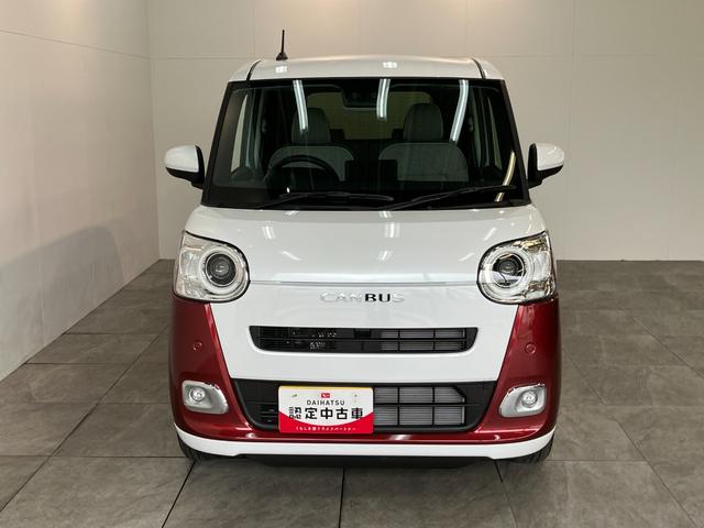 ムーヴキャンバスストライプスＧ　届出済未使用車　両側電動スライドドア追突被害軽減ブレーキ　スマアシ　コーナーセンサー　ＬＥＤ　スマートキー　両側電動スライドドア　前席シートヒーター　ナビ取付時用バックカメラ（滋賀県）の中古車