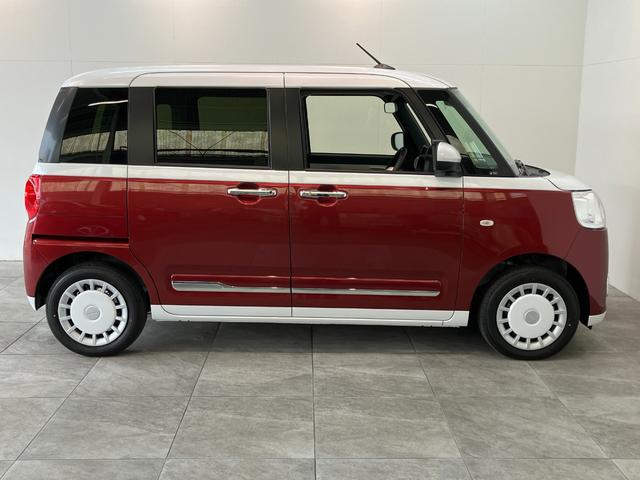 ムーヴキャンバスストライプスＧ　届出済未使用車　両側電動スライドドア追突被害軽減ブレーキ　スマアシ　コーナーセンサー　ＬＥＤ　スマートキー　両側電動スライドドア　前席シートヒーター　ナビ取付時用バックカメラ（滋賀県）の中古車