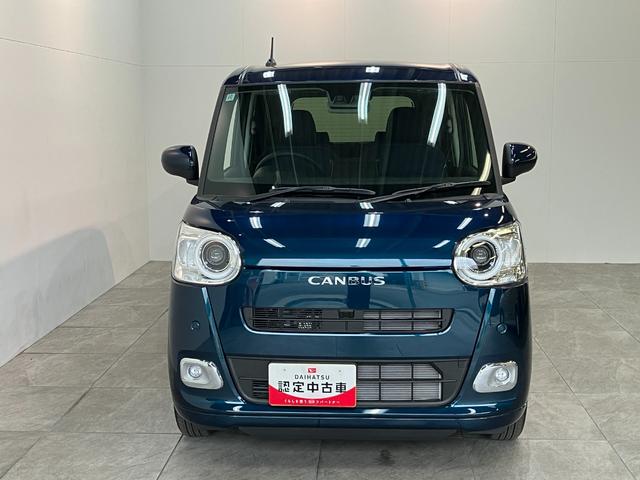 ムーヴキャンバスセオリーＧ　届出済未使用車　両側電動スライドドア追突被害軽減ブレーキ　スマアシ　コーナーセンサー　ＬＥＤ　スマートキー　両側電動スライドドア　前席シートヒーター　オートエアコン　ナビ取付時用バックカメラ（滋賀県）の中古車