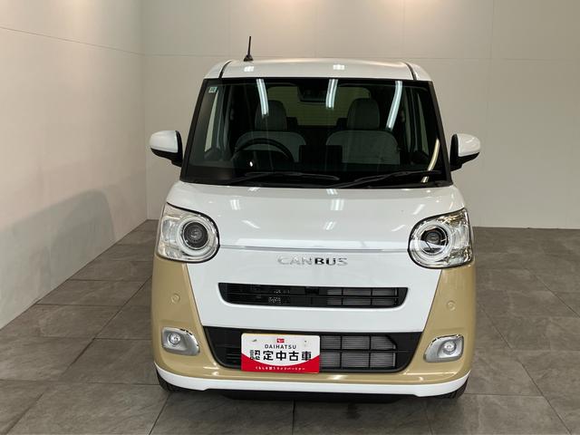 ムーヴキャンバスストライプスＧ　届出済未使用車　両側電動スライドドア追突被害軽減ブレーキ　スマアシ　コーナーセンサー　ＬＥＤ　スマートキー　両側電動スライドドア　前席シートヒーター　ナビ取付時用バックカメラ（滋賀県）の中古車