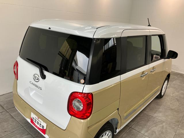 ムーヴキャンバスストライプスＧ　届出済未使用車　両側電動スライドドア追突被害軽減ブレーキ　スマアシ　コーナーセンサー　ＬＥＤ　スマートキー　両側電動スライドドア　前席シートヒーター　ナビ取付時用バックカメラ（滋賀県）の中古車