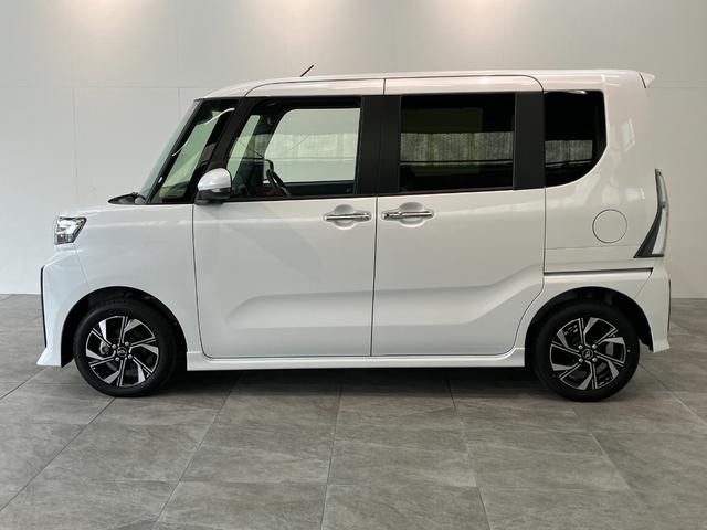タントカスタムＸ　届出済未使用車　両側電動スライドドア追突被害軽減ブレーキ　スマアシ　コーナーセンサー　ＬＥＤ　スマートキー　両側電動スライドドア　前席シートヒーター　オートエアコン　ナビ取付時用バックカメラ（滋賀県）の中古車