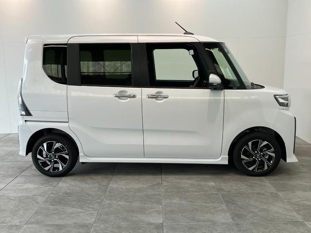 タントカスタムＸ　届出済未使用車　両側電動スライドドア追突被害軽減ブレーキ　スマアシ　コーナーセンサー　ＬＥＤ　スマートキー　両側電動スライドドア　前席シートヒーター　オートエアコン　ナビ取付時用バックカメラ（滋賀県）の中古車