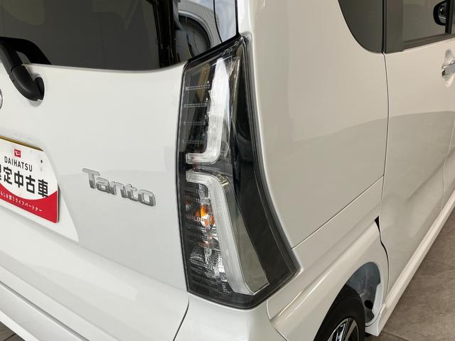 タントカスタムＸ　届出済未使用車　両側電動スライドドア追突被害軽減ブレーキ　スマアシ　コーナーセンサー　ＬＥＤ　スマートキー　両側電動スライドドア　前席シートヒーター　オートエアコン　ナビ取付時用バックカメラ（滋賀県）の中古車