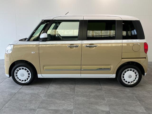 ムーヴキャンバスストライプスＧ　届出済未使用車　両側電動スライドドア追突被害軽減ブレーキ　スマアシ　コーナーセンサー　ＬＥＤ　スマートキー　両側電動スライドドア　前席シートヒーター　ナビ取付時用バックカメラ（滋賀県）の中古車
