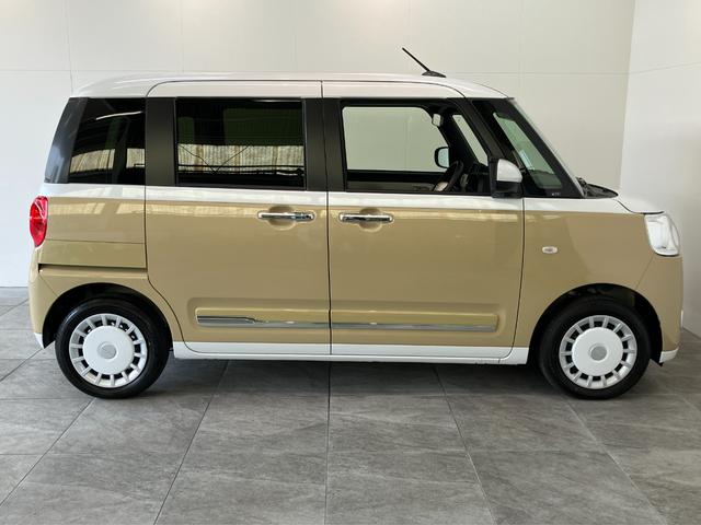 ムーヴキャンバスストライプスＧ　届出済未使用車　両側電動スライドドア追突被害軽減ブレーキ　スマアシ　コーナーセンサー　ＬＥＤ　スマートキー　両側電動スライドドア　前席シートヒーター　ナビ取付時用バックカメラ（滋賀県）の中古車