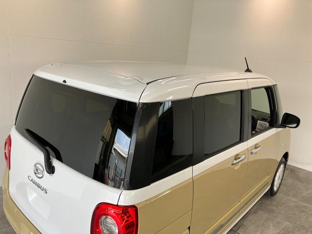 ムーヴキャンバスストライプスＧ　届出済未使用車　両側電動スライドドア追突被害軽減ブレーキ　スマアシ　コーナーセンサー　ＬＥＤ　スマートキー　両側電動スライドドア　前席シートヒーター　ナビ取付時用バックカメラ（滋賀県）の中古車