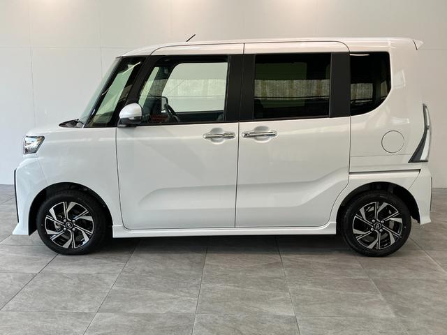 タントカスタムＸ　届出済未使用車　両側電動スライドドア追突被害軽減ブレーキ　スマアシ　コーナーセンサー　ＬＥＤ　スマートキー　両側電動スライドドア　前席シートヒーター　オートエアコン　ナビ取付時用バックカメラ（滋賀県）の中古車