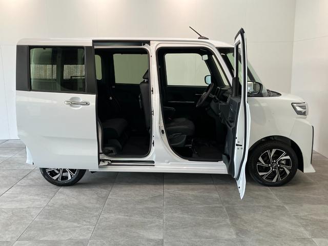 タントカスタムＸ　届出済未使用車　両側電動スライドドア追突被害軽減ブレーキ　スマアシ　コーナーセンサー　ＬＥＤ　スマートキー　両側電動スライドドア　前席シートヒーター　オートエアコン　ナビ取付時用バックカメラ（滋賀県）の中古車