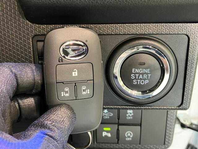 タントカスタムＸ　届出済未使用車　両側電動スライドドア追突被害軽減ブレーキ　スマアシ　コーナーセンサー　ＬＥＤ　スマートキー　両側電動スライドドア　前席シートヒーター　オートエアコン　ナビ取付時用バックカメラ（滋賀県）の中古車