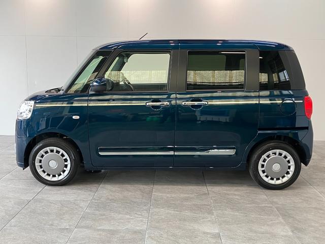 ムーヴキャンバスセオリーＧ　届出済未使用車　両側電動スライドドア　ＬＥＤ衝突被害軽減ブレーキ　コーナーセンサー　バックカメラ（ナビ装着時用）　両側電動スライドドア　前席シートヒーター　電動パーキングブレーキ　ＬＥＤヘッドライト　オートエアコン　スマートキー　エコアイドル（滋賀県）の中古車