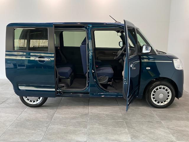 ムーヴキャンバスセオリーＧ　届出済未使用車　両側電動スライドドア　ＬＥＤ衝突被害軽減ブレーキ　コーナーセンサー　バックカメラ（ナビ装着時用）　両側電動スライドドア　前席シートヒーター　電動パーキングブレーキ　ＬＥＤヘッドライト　オートエアコン　スマートキー　エコアイドル（滋賀県）の中古車