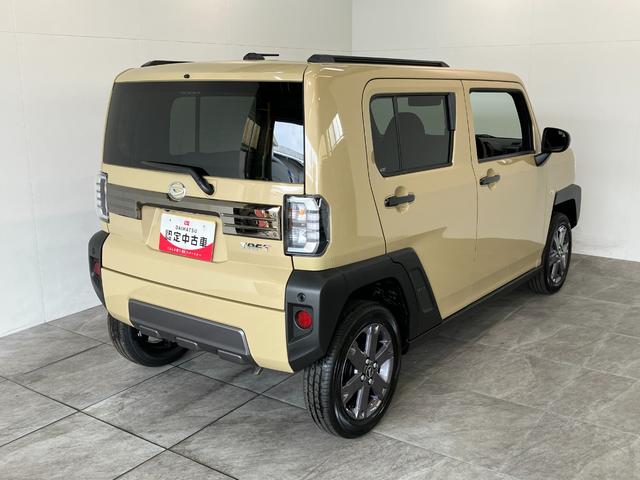 タフトＧ　ダーククロムベンチャー　届出済未使用車　　スマートキー衝突被害軽減ブレーキ　コーナーセンサー　バックカメラ（ナビ装着時用）　前席シートヒーター　電動パーキングブレーキ　１５インチ専用アルミホイール　オートライト　オートエアコン　スマートキー　エコアイドル（滋賀県）の中古車