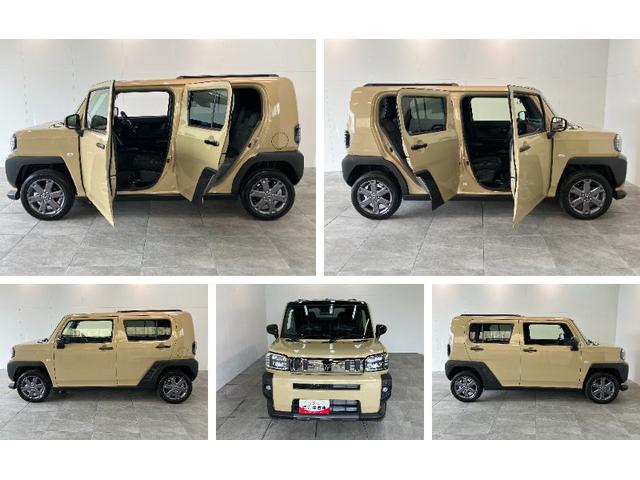 タフトＧダーククロムベンチャー　届出済未使用車　前席シートヒーター追突被害軽減ブレーキ　コーナーセンサー　ＬＥＤ　スマートキー　オートエアコン　前席シートヒーター　ナビ取付時用バックカメラ　スカイフィールトップ　１５インチアルミ　オートライト　エコアイドル（滋賀県）の中古車