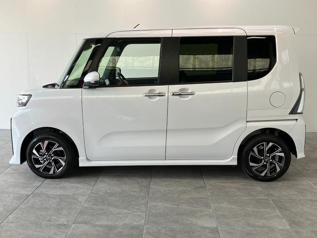 タントカスタムＸ　届出済未使用車　９型ディスプレイオーディオ追突被害軽減ブレーキ　コーナーセンサー　ＬＥＤヘッド　スマートキー　両側電動スライドドア　前席シートヒーター　オートエアコン　　フルセグ　Ｂｌｕｅｔｏｏｔｈ　ＵＳＢ　バックカメラ　エコアイドル（滋賀県）の中古車
