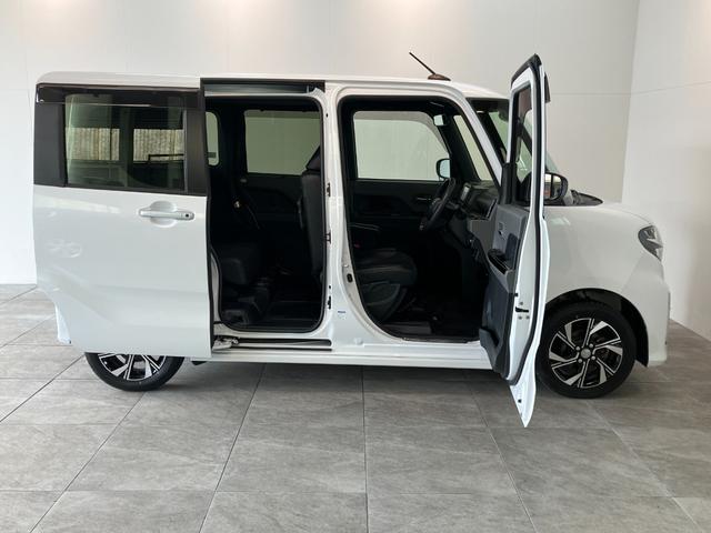 タントカスタムＸセレクション　４ＷＤ　フルセグナビ　バックカメラ追突被害軽減ブレーキ　コーナーセンサー　ＬＥＤヘッド　スマートキー　両側電動スライドドア　前席シートヒーター　オートエアコン　ＤＶＤ　Ｂｌｕｅｔｏｏｔｈ　ＵＳＢ　オートライト　エコアイドル（滋賀県）の中古車