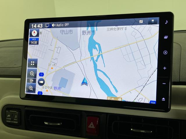 ムーヴキャンバスストライプスＧ　１０インチフルセグナビ　パノラマカメラ追突被害軽減ブレーキ　スマアシ　コーナーセンサー　ＬＥＤ　スマートキー　両側電動スライド　シートヒータ−　ＤＶＤ　Ｂｌｕｅｔｏｏｔｈ　ＵＳＢ　スマートパノラマパーキング　前後車内ドラレコ（滋賀県）の中古車