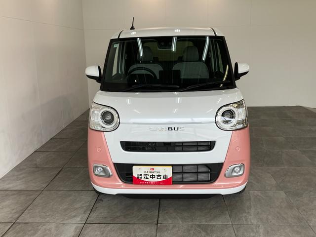 ムーヴキャンバスストライプスＧ　両側電動スライドドア　届出済未使用車追突被害軽減ブレーキ　スマアシ　コーナーセンサー　ＬＥＤ　スマートキー　両側電動スライドドア　前席シートヒーター　ナビ取付時用バックカメラ　オートエアコン　エコアイドル（滋賀県）の中古車