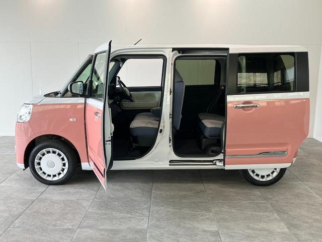 ムーヴキャンバスストライプスＧ　両側電動スライドドア　届出済未使用車追突被害軽減ブレーキ　スマアシ　コーナーセンサー　ＬＥＤ　スマートキー　両側電動スライドドア　前席シートヒーター　ナビ取付時用バックカメラ　オートエアコン　エコアイドル（滋賀県）の中古車