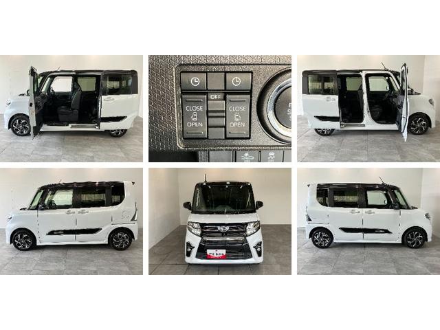 タントカスタムＸセレクション　フルセグナビ　Ｂカメラ　車検整備付衝突被害軽減ブレーキ　コーナーセンサー　フルセグナビ　Ｂｌｕｅｔｏｏｔｈ　ＤＶＤ再生　バックカメラ　前後ドラレコ　両側電動スライドドア　前席シートヒーター　ＬＥＤ　　スマートキー　エコアイドル（滋賀県）の中古車
