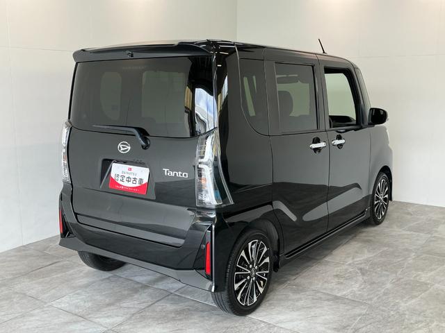 タントカスタムＲＳ　ターボ　ＣＤステレオ　車検整備付衝突被害軽減ブレーキ　スマアシ　コーナーセンサー　ＬＥＤ　スマートキー　両側電動スライドドア　前席シートヒーター　オートエアコン　ナビ取付時用バックカメラ　エコアイドル（滋賀県）の中古車