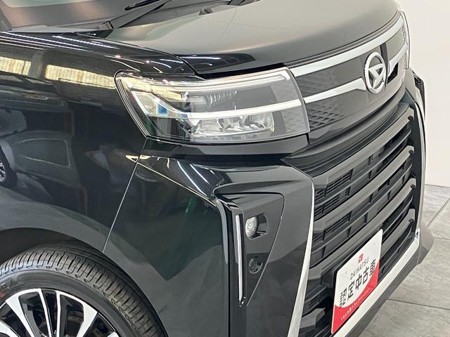 タントカスタムＲＳ　ターボ　ＣＤステレオ　車検整備付衝突被害軽減ブレーキ　スマアシ　コーナーセンサー　ＬＥＤ　スマートキー　両側電動スライドドア　前席シートヒーター　オートエアコン　ナビ取付時用バックカメラ　エコアイドル（滋賀県）の中古車