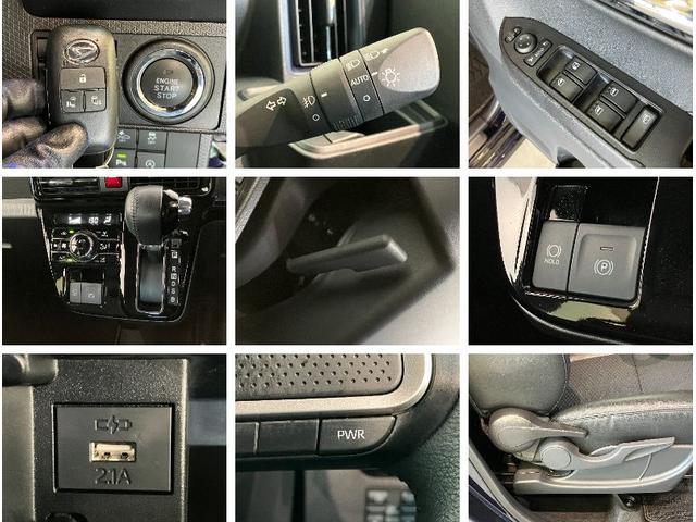 タントカスタムＲＳ　ディスプレイオーディオ　Ｂカメラ　車検整備付衝突被害軽減ブレーキ　コーナーセンサー　ターボ　ディスプレイオーディオ　ＵＳＢ　バックカメラ　両側電動スライドドア　前席シートヒーター　電動パーキングブレーキ　ＬＥＤヘッド　スマートキー　エコアイドル（滋賀県）の中古車