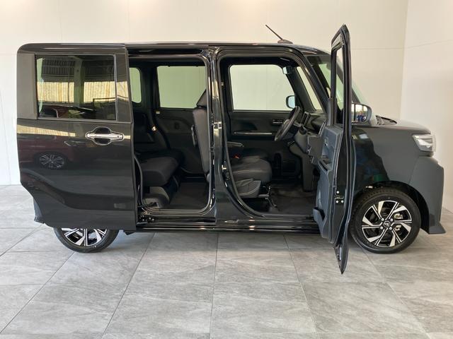 タントカスタムＸ　両側電動スライドドア　ＬＥＤ　届出済未使用車衝突被害軽減ブレーキ　コーナーセンサー　バックカメラ（ナビ装着時用）　両側電動スライドドア　前席シートヒーター　電動パーキングブレーキ　ＬＥＤ　オートライト　オートエアコン　スマートキー　エコアイドル（滋賀県）の中古車