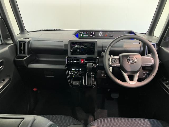 タントカスタムＲＳ　ターボ　両側電動スライドドア　届出済未使用車衝突被害軽減ブレーキ　スマアシ　コーナーセンサー　ターボ　ＬＥＤ　スマートキー　両側電動スライドドア　前席シートヒーター　オートエアコン　ナビ取付時用バックカメラ　オートライト　エコアイドル（滋賀県）の中古車