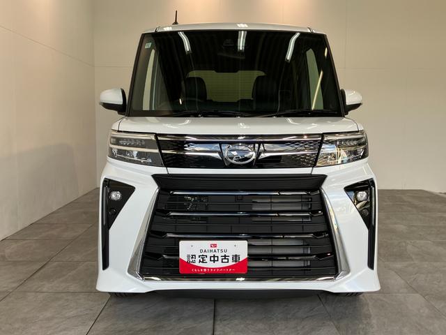 タントカスタムＲＳ　ターボ　両側電動スライドドア　届出済未使用車衝突被害軽減ブレーキ　スマアシ　コーナーセンサー　ターボ　ＬＥＤ　スマートキー　両側電動スライドドア　前席シートヒーター　オートエアコン　ナビ取付時用バックカメラ　オートライト　エコアイドル（滋賀県）の中古車