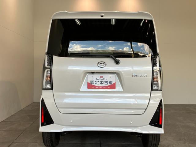 タントカスタムＲＳ　ターボ　両側電動スライドドア　届出済未使用車衝突被害軽減ブレーキ　スマアシ　コーナーセンサー　ターボ　ＬＥＤ　スマートキー　両側電動スライドドア　前席シートヒーター　オートエアコン　ナビ取付時用バックカメラ　オートライト　エコアイドル（滋賀県）の中古車