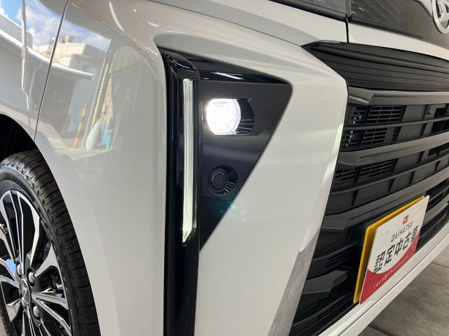 タントカスタムＲＳ　ターボ　両側電動スライドドア　届出済未使用車衝突被害軽減ブレーキ　スマアシ　コーナーセンサー　ターボ　ＬＥＤ　スマートキー　両側電動スライドドア　前席シートヒーター　オートエアコン　ナビ取付時用バックカメラ　オートライト　エコアイドル（滋賀県）の中古車