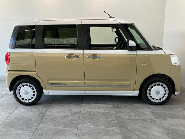 ムーヴキャンバスストライプスＧ　両側電動スライドドア　届出済未使用車衝突被害軽減ブレーキ　コーナーセンサー　バックカメラ（ナビ装着時用）　両側電動スライドドア　前席シートヒーター　電動パーキングブレーキ　ＬＥＤ　オートライト　オートエアコン　スマートキー　エコアイドル（滋賀県）の中古車