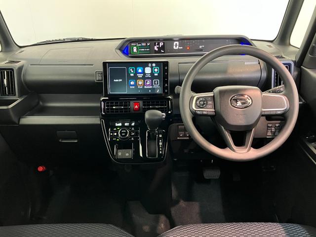 タントカスタムＸ　９型ディスプレイオーディオ　届出済未使用車衝突被害軽減ブレーキ　コーナーセンサー　９インチディスプレイオーディオ　フルセグ　Ｂｌｕｅｔｏｏｔｈ　ＵＳＢ　バックカメラ　両側電動スライドドア　前席シートヒーター　ＬＥＤ　オートエアコン（滋賀県）の中古車