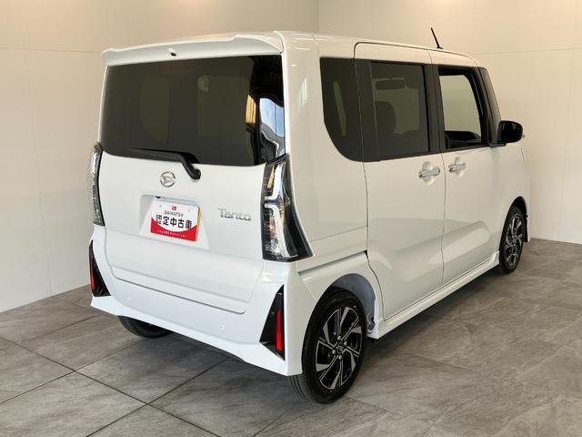 タントカスタムＸ　９型ディスプレイオーディオ　届出済未使用車衝突被害軽減ブレーキ　コーナーセンサー　９インチディスプレイオーディオ　フルセグ　Ｂｌｕｅｔｏｏｔｈ　ＵＳＢ　バックカメラ　両側電動スライドドア　前席シートヒーター　ＬＥＤ　オートエアコン（滋賀県）の中古車