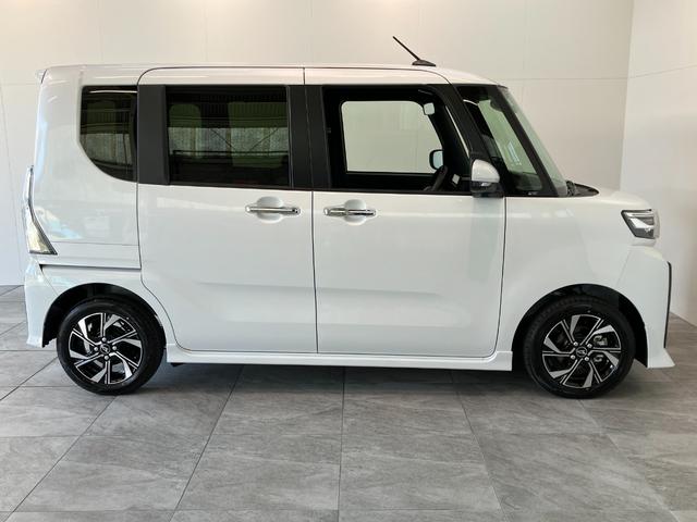 タントカスタムＸ　９型ディスプレイオーディオ　届出済未使用車衝突被害軽減ブレーキ　コーナーセンサー　９インチディスプレイオーディオ　フルセグ　Ｂｌｕｅｔｏｏｔｈ　ＵＳＢ　バックカメラ　両側電動スライドドア　前席シートヒーター　ＬＥＤ　オートエアコン（滋賀県）の中古車