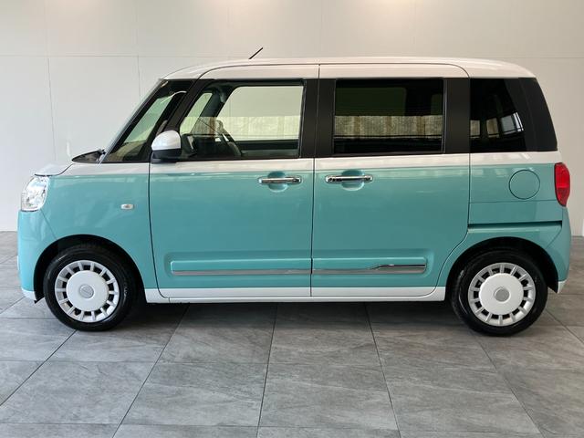 ムーヴキャンバスストライプスＧターボ　フルセグナビ　バックカメラ　車検整備付衝突被害軽減ブレーキ　コーナーセンサー　フルセグナビ　バックカメラ　ＤＶＤ再生　Ｂｌｕｅｔｏｏｔｈ　ＵＳＢ　レーダークルコン　両側電動スライドドア　前席シートヒーター　ＬＥＤ　スマートキー（滋賀県）の中古車