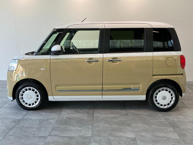 ムーヴキャンバスストライプスＧ　９型ディスプレイオーディオ　届出済未使用車衝突被害軽減ブレーキ　コーナーセンサー　９型ディスプレイオーディオ　バックカメラ　Ｂｌｕｅｔｏｏｔｈ　ＵＳＢ　両側電動スライドドア　前席シートヒーター　ＬＥＤ　ワイヤレス充電器（Ｑｉ）　エコアイドル（滋賀県）の中古車