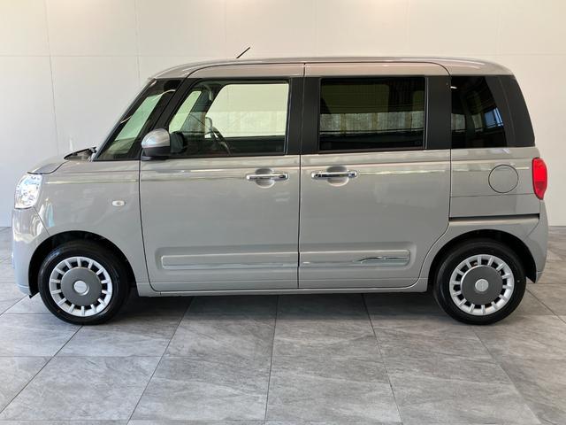 ムーヴキャンバスセオリーＧ　両側電動スライドドア　ＬＥＤ　届出済未使用車衝突被害軽減ブレーキ　コーナーセンサー　バックカメラ（ナビ装着時用）　両側電動スライドドア　前席シートヒーター　電動パーキングブレーキ　ＬＥＤ　オートライト　オートエアコン　スマートキー　エコアイドル（滋賀県）の中古車