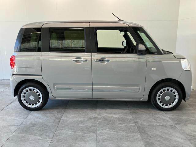 ムーヴキャンバスセオリーＧ　両側電動スライドドア　ＬＥＤ　届出済未使用車衝突被害軽減ブレーキ　コーナーセンサー　バックカメラ（ナビ装着時用）　両側電動スライドドア　前席シートヒーター　電動パーキングブレーキ　ＬＥＤ　オートライト　オートエアコン　スマートキー　エコアイドル（滋賀県）の中古車
