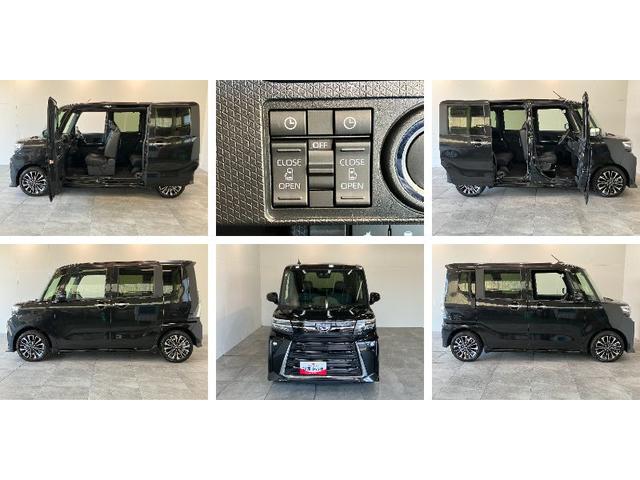 タントカスタムＲＳ　ターボ　両側電動スライドドア　スマートキー衝突被害軽減ブレーキ　コーナーセンサー　ターボ　バックカメラ（ナビ装着時用）　両側電動スライドドア　前席シートヒーター　電動パーキングブレーキ　ＬＥＤ　オートライト　オートエアコン　エコアイドル（滋賀県）の中古車