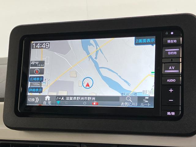 ムーヴキャンバスストライプスＧ　フルセグナビ　バックカメラ　車検整備付衝突被害軽減ブレーキ　コーナーセンサー　フルセグナビ　Ｂｌｕｅｔｏｏｔｈ　ＤＶＤ再生　ＣＤ録音　バックカメラ　両側電動スライドドア　前席シートヒーター　ＬＥＤ　オートライト　スマートキー　エコアイドル（滋賀県）の中古車