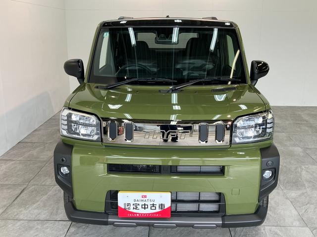 タフトＧダーククロムベンチャー　クルコン　ＬＥＤ　届出済未使用車衝突被害軽減ブレーキ　コーナーセンサー　バックカメラ（ナビ装着時用）　前席シートヒーター　電動パーキング　スカイフィールトップ　ＬＥＤ　オートライト　オートエアコン　スマートキー　レーダークルコン（滋賀県）の中古車