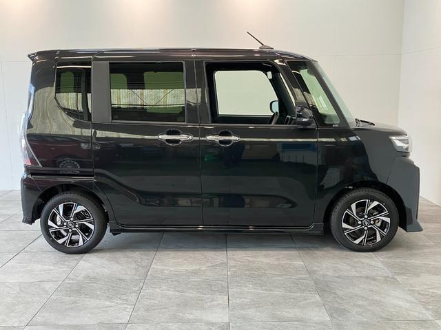 タントカスタムＸ　両側電動スライドドア　ＬＥＤ　届出済未使用車衝突被害軽減ブレーキ　コーナーセンサー　バックカメラ（ナビ装着時用）　両側電動スライドドア　前席シートヒーター　電動パーキングブレーキ　ＬＥＤ　オートライト　オートエアコン　スマートキー　エコアイドル（滋賀県）の中古車