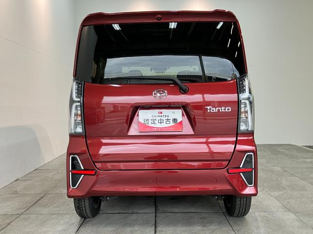 タントカスタムＸ　両側電動スライドドア　シートヒーター衝突被害軽減ブレーキ　コーナーセンサー　パノラマカメラ（ナビ装着時用）　両側電動スライドドア　前席シートヒーター　ＬＥＤヘッド　オートライト　オートエアコン　スマートキー　エコアイドル（滋賀県）の中古車