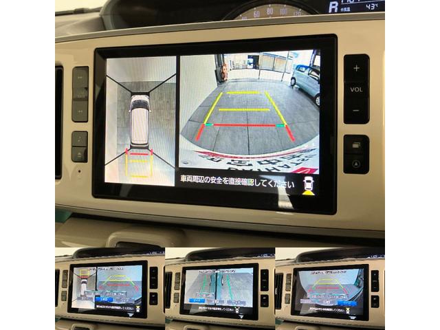 ムーヴキャンバスＧメイクアップＳＡ２　８型ナビ　パノラマカメラ　車検整備付衝突被害軽減ブレーキ　８インチフルセグナビ　Ｂｌｕｅｔｏｏｔｈ　ＵＳＢ　ＤＶＤ　パノラマカメラ　ドラレコ　両側電動スライドドア　ＬＥＤ　オートライト　オートエアコン　スマートキー　エコアイドル（滋賀県）の中古車