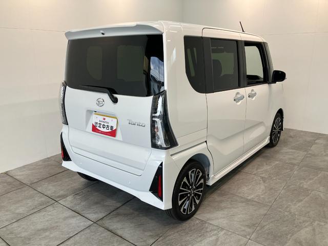 タントカスタムＲＳ　ターボ　両側電動スライドドア　届出済未使用車衝突被害軽減ブレーキ　コーナーセンサー　バックカメラ（ナビ装着時用）　両側電動スライドドア　前席シートヒーター　電動パーキングブレーキ　ＬＥＤ　オートライト　オートエアコン　スマートキー　エコアイドル（滋賀県）の中古車